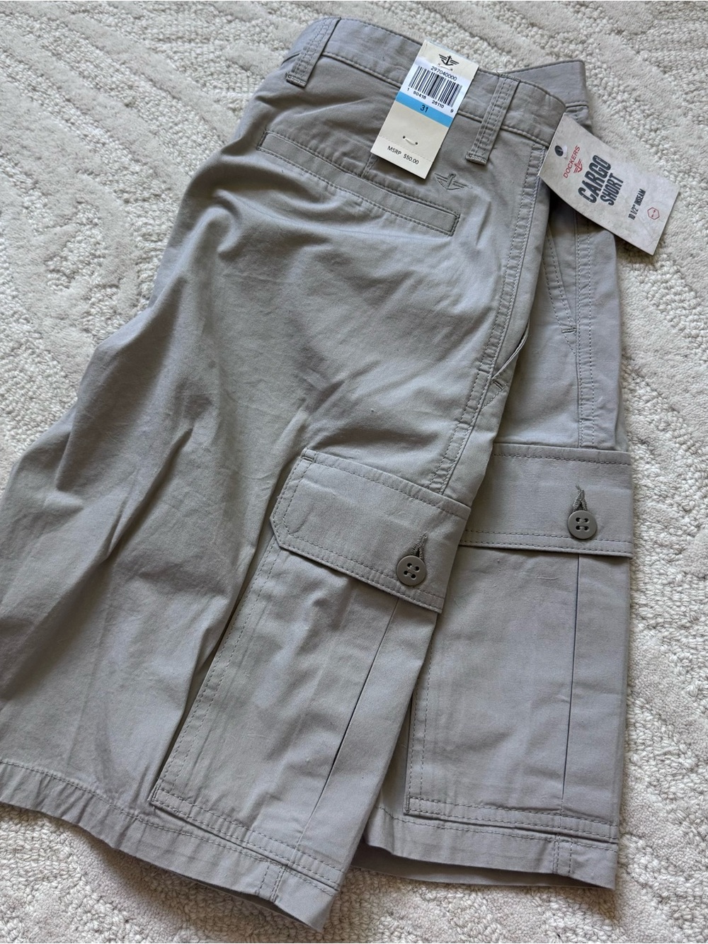 NWT Dockers Men's Cargo Dress Shorts, 31 Stretch